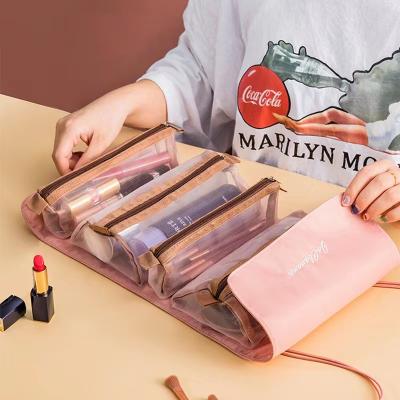 China Wholesale Handmade Waterproof Travel Storage Bag Makeup Kits Organizer Portable Women Makeup Cosmetic Bag for sale