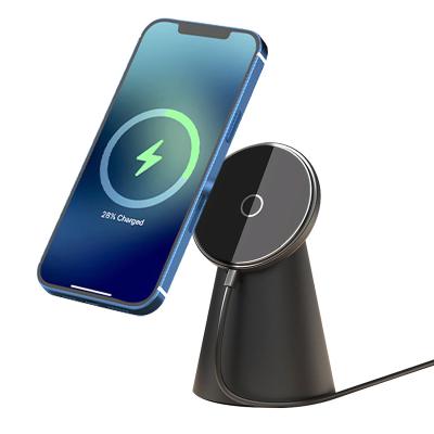 China PROFESSIONAL 15W Magnetic Wireless Charger Stand for iPhone 12 13 Magsafing Desktop Charger for sale