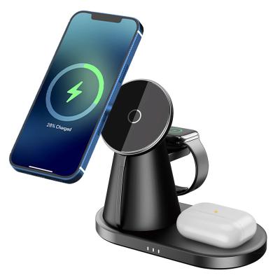 China 3 in 1 Mobile Phone 15W Fast Charging Dock Wireless Station Fast Charging iPhone 12 13 for Apple Watch S7 for AirPods for Samsung for sale