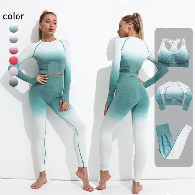 China New Breathable Two Piece Pants Set Women Yoga Clothes High Waist Sports Tight Elastic Fitness Sports Suit Women for sale