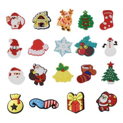 China Clog Charm Merry Christmas Shoe Decorations Sets Soft PVC Clogs Charms Wholesale Custom Christmas Shoe Charms for sale