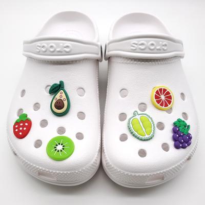 China Clog Charm New Promotion PVC Kawaii Fruit Charms Cute Shoe Charms Shape Clog Shoe Decoration Charms for sale