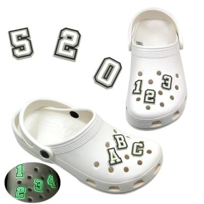 China Clog Charm High Quality Alphabet Letter PVC Shoe Charms Clog Shoe Decorations 10 Pcs Light Up Shoe Charms for sale