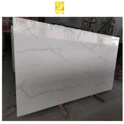 China Modern White Artificial Cheap Price White Quartz Stone Large Calacatta Slabs Countertops for sale