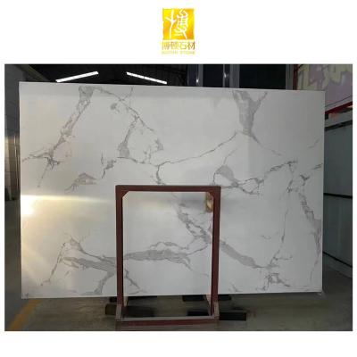 China Manufacture Eco-friendly Artificial Stone Stone BOTON Calacatta White Artificial Stone Tile Artificial Marble White for sale