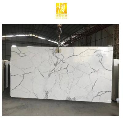 China Modern artificial white quartz slabs Benchtop Stone Slab Non-radiation BOTON quartz slab artificial STONE vanity quartz stone for sale