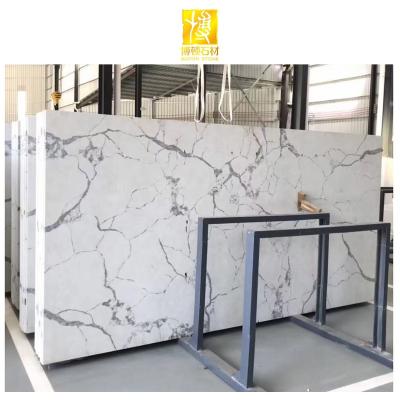 China BOTON Factory Supplier Modern STONE Modern Quartz Slabs Artificial White Solid Outdoor Calacatta Quartz Stone Countertops for sale