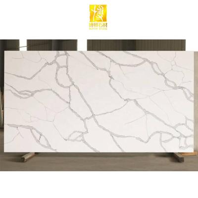 China Modern Artificial White Calacatta Quartz STONE BOTON Island Countertops Calacatta Quartz Stone Slab Price for sale