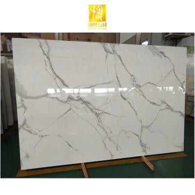 China Eco-friendly White Artificial Marble Kitchen Countertops Calacatta STONE BOTON Artificial Marble Exterior Wall for sale