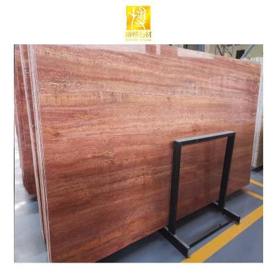 China Fashion Design Fashion Travertine Tile Modern Outdoor Stone Tile Red Travertine for sale