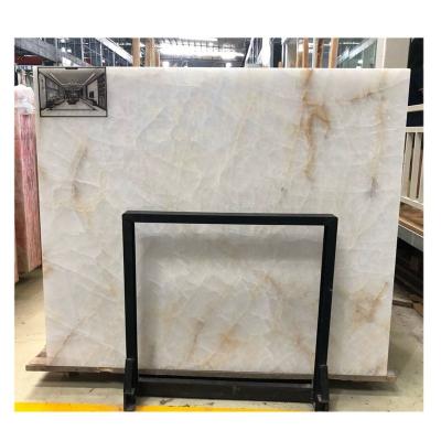 China White STONE BOTON slab wall decoration Onix tile panel wall cladding modern natural marble onyx floor tile interior for sale