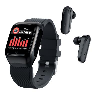 China Build in sport instant music smart watch with earbuds tws inside 2 in 1 smart watch with tws earbuds for sale