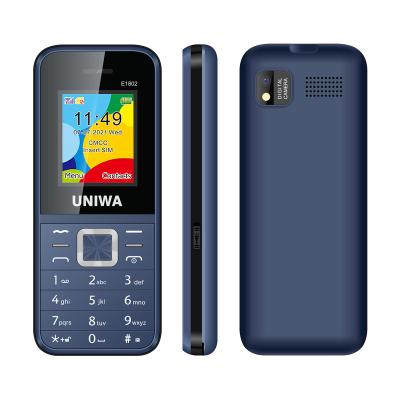 China Quick Charge UNIWA E1802 1.8 Inch Dual Sim 1800mAh Big Battery Chinese Mobile Phone With Torch Light And Camera for sale