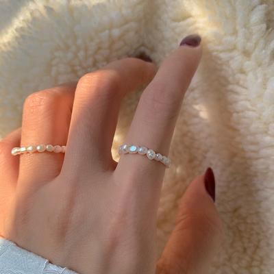 China Multi Beaded Pearl Rings Multi Beaded Pearl Rings Geometric Natural Freshwater Pearl Rings For Women Continuous Circle Minimalist Ring Boho Jewelry 2020 for sale