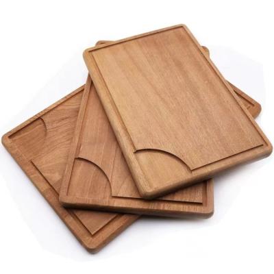 China Sustainable Natural Woodiness Rectangle Restaurant Use Serving Tray, Steak Serving Dish, Wooden Steak Board for sale