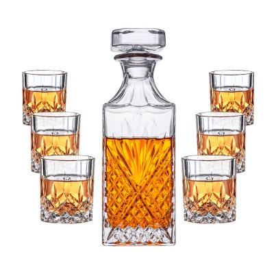 China STOCKED Glass Whiskey Crystal Decanter Novara 700ml Decanter Glass Set for sale