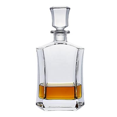 China Crystal Liquor Whiskey Decanter With Gold Plating Whiskey Minimalist Triangular Macallan Wine Bottles for sale