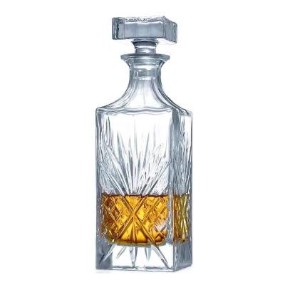 China Wholesale Crystal Glass Stocked Wine Bottle Decanter Whiskey Glass Whiskey Decanters for sale