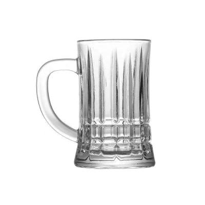 China Inventory 550ML Bring Big Mug Beer Glass Single Price Glass Beer Mug 1 Beer Glass Mug for sale