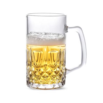 China Inventory 550ml bring mug bring mug glass beer sublimation beer can glass tae glass mug for sale