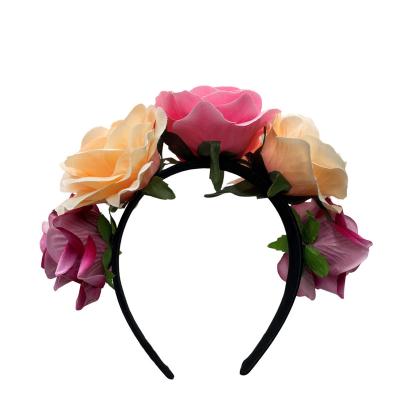 China European hair accessories and American wedding bride headband flower simulation aerial Halloween flowers dress up Mexican carnival for sale