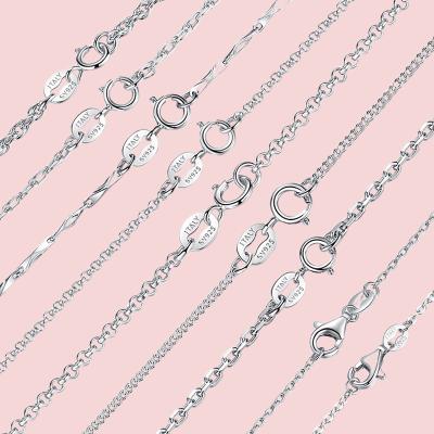 China CLASSIC RINNTIN SC High Quality 925 Sterling Silver Chains For Jewelry Making Thin Necklace Chains For Women for sale