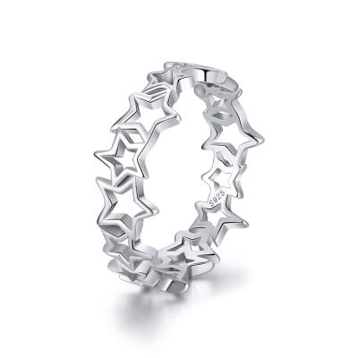 China RINNTIN SR103 China Fashion High Quality Jewelry For Women Sterling Silver Star Shaped Ring for sale