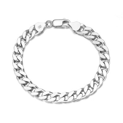 China RINNTIN SB106 Hiphop Jewelry 925 Sterling Silver Chunky Miami Cuban Lead Free Nickel Free Link Chain Bracelet For Women Men for sale