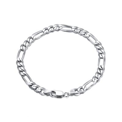 China Hiphop RINNTIN SB66 Fashion Jewelry 925 Sterling Silver 5.0mm Sterling Silver 5.0mm Diamond Figaro Chain Bracelet 2020 For Men for sale