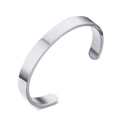 China RINNTIN OTB301 FASHIONABLE Mens Jewelry 8mm Bangle Stainless Steel Width Open Bangle for sale