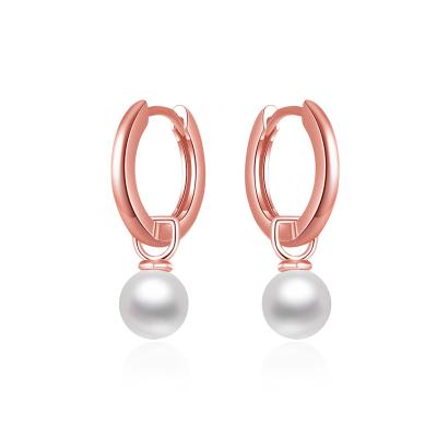 China RINNTIN SE308 Lead Free Nickel Free Elegant Jewelry Factory Wholesale 925 Sterling Silver Rose Shaped Pearl Earrings For Women for sale