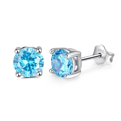 China RINNTIN CLASSIC SE84 Sterling 925 Silver Colored Birthstone Stud Earrings, Stud Earring For Women for sale