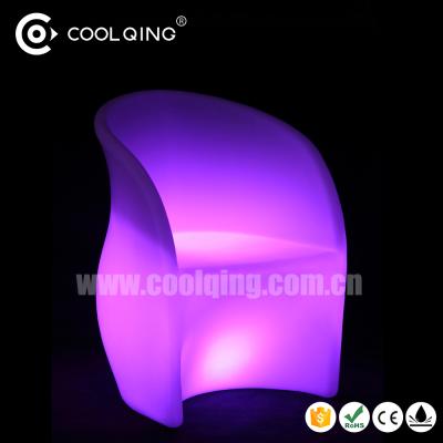 China Outdoor Furniture Hotel Illuminated Shell LED Rechargeable Colorful Plastic Garden Chair for sale