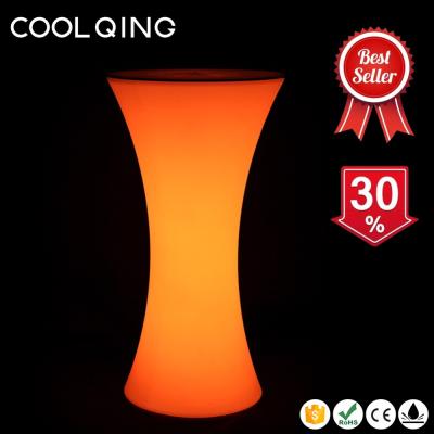 China Room Night Club LED Furniture RGB Color Changing Remote Control Round LED Bar Coffee Table for sale