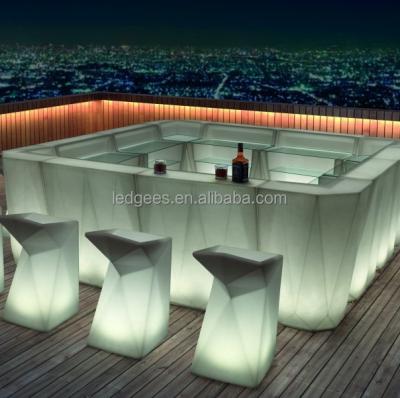 China Modern Plastic LED Bar Table Party Furniture LED Bar Counter for sale