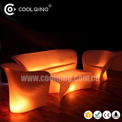 China Hotel New Product IP65 Waterproof Outdoor Furniture Sofa With LED Light Inside for sale