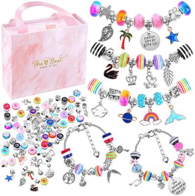 China Hot Selling Cute Cute Crystal Bracelets Set 85pcs Amazon Cartoon Kids DIY Bracelets With Gift Box for sale