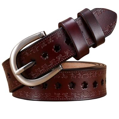 China fashion & casual fashion & Vintage Casual Hollow Genuine Leather Belts For Women for sale