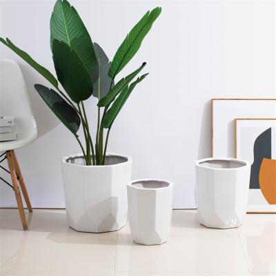 China Modern Wholesale Indoor Outdoor White Floor Planters Good Quality Ceramic Pots For Plants Large Size for sale