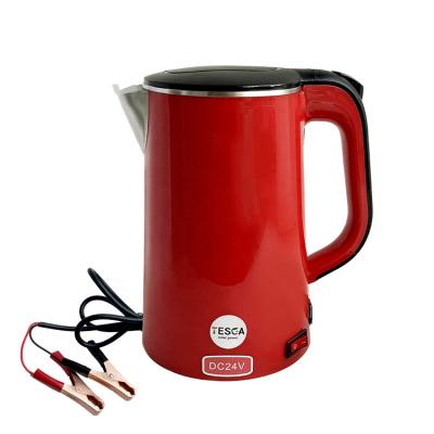 China Keep Hot African DC 12v Solar Powered Water Kettle 1.8L Large Capacity With Battery Clip For Cooking for sale