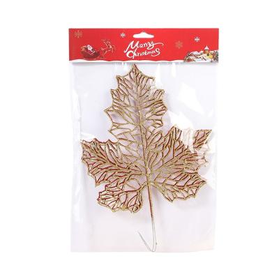 China Beautiful Fashion Christmas Ornaments High Quality Plastic Leaves Factory Direct Christmas Tree Decoration for sale