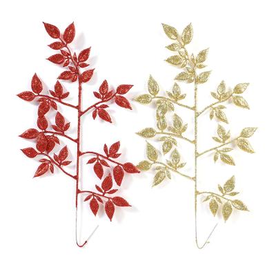 China Beautiful Fashion Christmas Ornaments High Quality Plastic Leaves Factory Direct Christmas Tree Decoration for sale