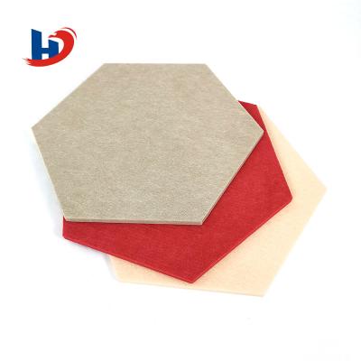 China Highly Efficient Sound Absorption Top Grade Polyester Hexagon Acoustic Panels Felt Ceiling Acoustic Panels for sale