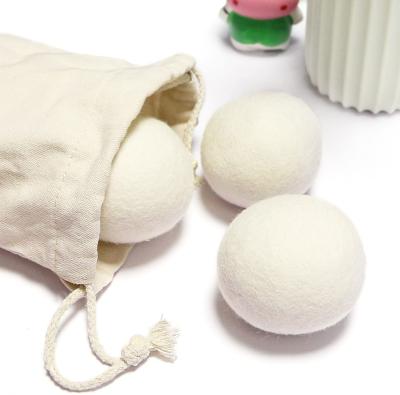 China 6pack Linen or Cotton Smart Handmade Organic Wool Bag Laundry Dryer Balls Sheep Dryer Cleaning Balls for sale