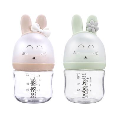 China BPA Free 100ML Carton Glass Baby Bottle Hot Animal Milk Beverage Amazon Selling Baby Bottle for sale