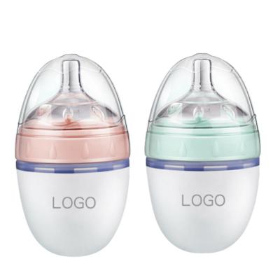 China LOW MOQ OEM BPA Free Baby Bottle Silicone Milk Bottle Customization Newborn Feeding Bottle for sale