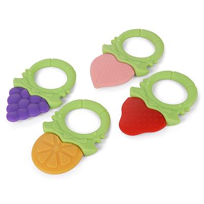 China Toy Infant Fruit Soft Teething Toys Calm Babies Sticks Funny Baby Silicone Teethers for sale