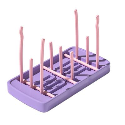 China BPA Free Portable Tree Shape Bottle Drying Rack Leak Proof Tray Dry Rack Bottles pp color Baby Bottle Drying Rack for sale