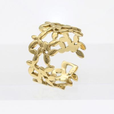 China 2021 TRENDY Casual Ring Branch Leaf Ring Everyday Women Jewelry Delicate Gold Color Stainless Steel Ring Girls Gift for sale