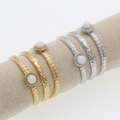 China FASHIONABLE High Quality Female Multilayer Stone Jewelry Fashion Opening Rings Of Nature for sale